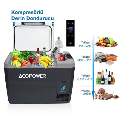 Acopower V28 12/24/220Volt 28Litre Kompresörlü Outdoor Oto Buzdolabı (Akü Dahil Değildir) - 3
