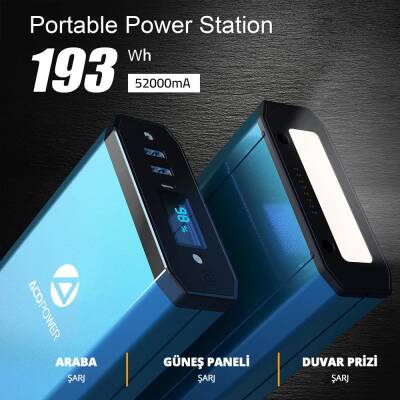 Acopower X230 14.8Volt 13Amper Li-ion Yedek Buzdolabı Aküsü + Powerbank + LED Lamba - Acopower (1)