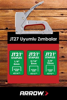 Arrow JT27 6-10mm Mekanik Zımba Tabancası + 1000 Adet Zımba - Thumbnail