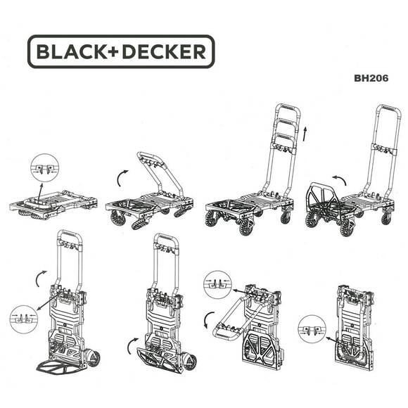 BLACK+DECKER BH206 55/120Kg Çok Fonksiyonlu Katlanır El Arabası