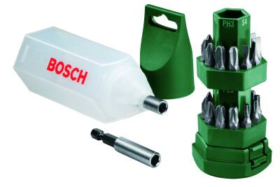 Bosch 25 Parça Vidalama Seti (Tornavida Fonksiyonlu Kutu) - 1