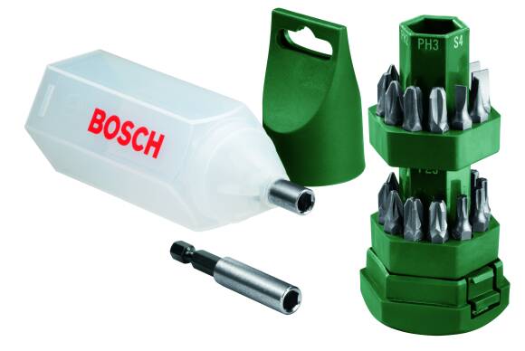 Bosch 25 Parça Vidalama Seti (Tornavida Fonksiyonlu Kutu) - 1