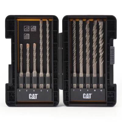 CAT DA03901 10 Parça Tungsten Karbür SDS-Plus Beton Matkap Uç Seti - CAT (1)