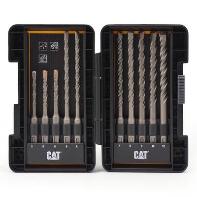 CAT DA03901 10 Parça Tungsten Karbür SDS-Plus Beton Matkap Uç Seti - 2