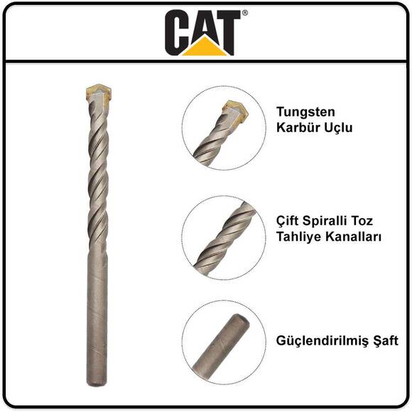CAT DA04901 8 Parça Tungsten Karbür Beton Matkap Uç Seti - 5