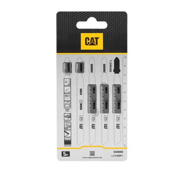 CAT DA06002 5 Parça Profesyonel Ahşap Hızlı/Kaba Kesim Dekupaj Testere Bıçağı, Ucu - 1