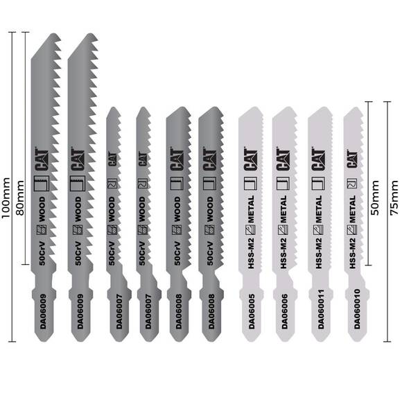 CAT DA06901 10 Parça Profesyonel Metal/Ahşap Hassas/Kaba Kesim Dekupaj Testere Ucu - 4