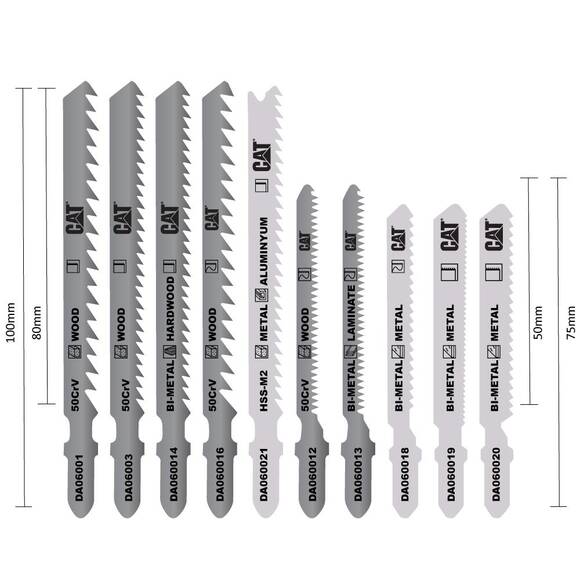 CAT DA06903 10 Parça Profesyonel Metal/Ahşap Hassas/Kaba Kesim Dekupaj Testere Ucu - 4