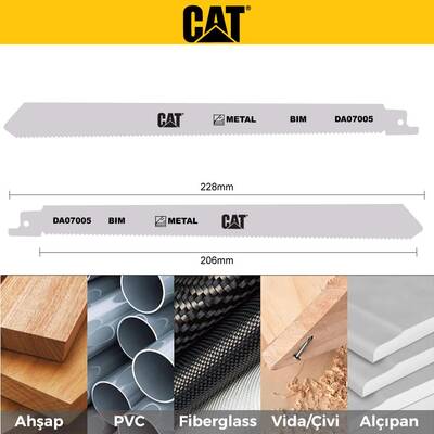 CAT - CAT DA07005 228mm 2 Parça Profesyonel Metal/Çivili Ahşap Kesme Tilki Kuyruğu Testere Ucu (1)