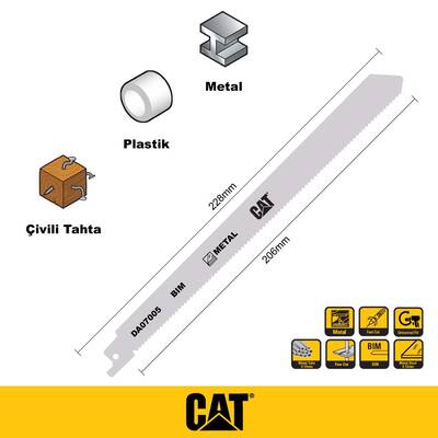 CAT DA07005 228mm 2 Parça Profesyonel Metal/Çivili Ahşap Kesme Tilki Kuyruğu Testere Ucu - 3