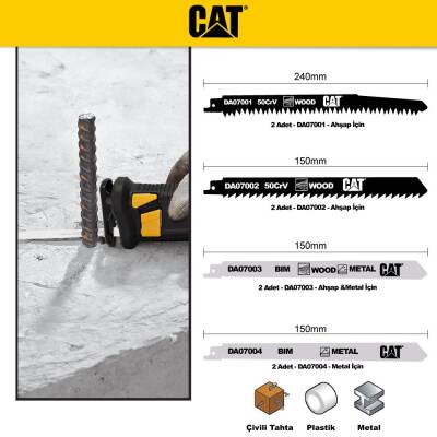 CAT DA07901 8 Parça Profesyonel Metal/Ahşap Kesme Tilki Kuyruğu Testere Ucu - CAT (1)