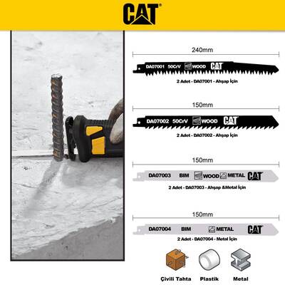 CAT - CAT DA07901 8 Parça Profesyonel Metal/Ahşap Kesme Tilki Kuyruğu Testere Ucu (1)