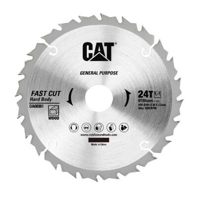CAT DA08001 184x30mm Ahşap Kesme Elmas, Daire Testere Bıçağı 24 Diş - Cat