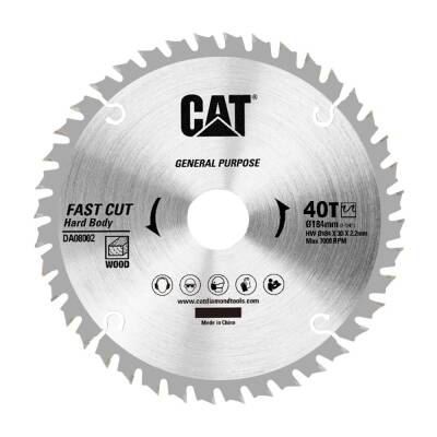 CAT DA08002 184x30mm Ahşap Kesme Elmas, Daire Testere Bıçağı 40 Diş - Cat