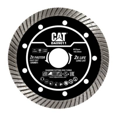 CAT DA09011 115mm Profesyonel Beton, Tuğla, Parke Taşı Elmas Kesme Diski (Turbo Kanallı Kenar) - CAT