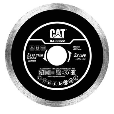 CAT DA09022 115mm Profesyonel Fayans, Seramik, Mermer Elmas Kesme Diski (Sürekli Kenar) - Cat