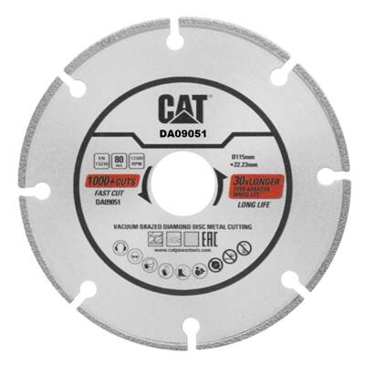 CAT DA09051 115mm Profesyonel Çelik, İnox, Demir Elmas Metal Kesme Diski (Soketli, Aralıklı Kenar) - CAT