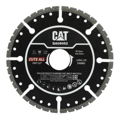CAT DA09052 115mm Profesyonel Çelik, İnox, Alüminyum, PVC, Fayans, Çok Amaçlı Elmas Kesme Diski (Soketli, Aralıklı Kenar) - CAT