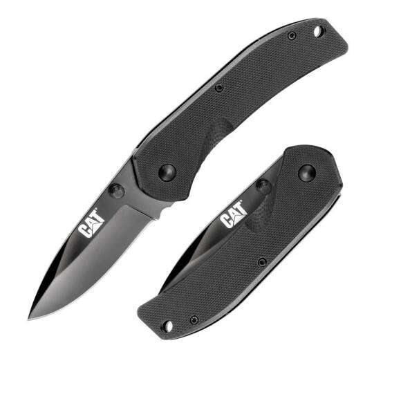 CAT DA980008 Kemer Askı Kancalı Katlanabilir 16CM Paslanmaz Çelik Siyah Kamp Çakısı Bıçağı - 1