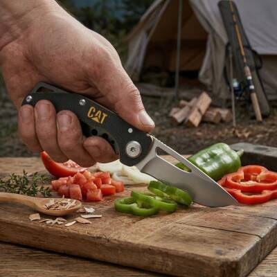 CAT DA980010 Kemer Askı Kancalı Katlanabilir 12CM Paslanmaz Çelik Kamp Çakısı - CAT (1)