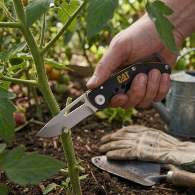 CAT DA980010 Kemer Askı Kancalı Katlanabilir 12CM Paslanmaz Çelik Kamp Çakısı - 3