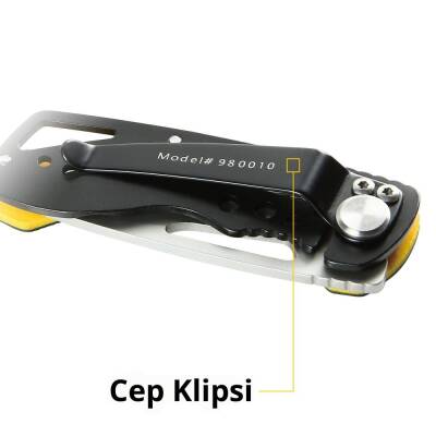 CAT DA980010 Kemer Askı Kancalı Katlanabilir 12CM Paslanmaz Çelik Kamp Çakısı - 10