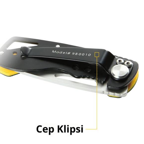 CAT DA980010 Kemer Askı Kancalı Katlanabilir 12CM Paslanmaz Çelik Kamp Çakısı - 10