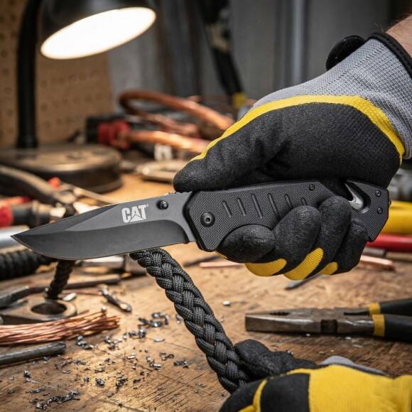 CAT DA980012 3 IN 1 Çok Fonksiyonlu Katlanabilir 20CM Paslanmaz Çelik Siyah Kamp Çakısı - 3