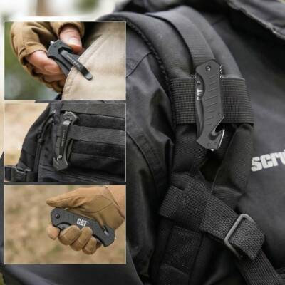 CAT DA980012 3 IN 1 Çok Fonksiyonlu Katlanabilir 20CM Paslanmaz Çelik Siyah Kamp Çakısı - 5