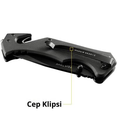 CAT DA980012 3 IN 1 Çok Fonksiyonlu Katlanabilir 20CM Paslanmaz Çelik Siyah Kamp Çakısı - 10