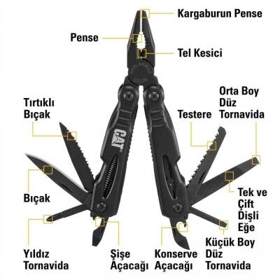 CAT DA980021 13 IN 1 Çok Fonksiyonlu Siyah Oksit Kaplamalı Profesyonel Pense Seti - 5