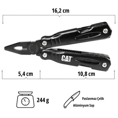 CAT DA980021 13 IN 1 Çok Fonksiyonlu Siyah Oksit Kaplamalı Profesyonel Pense Seti - 7