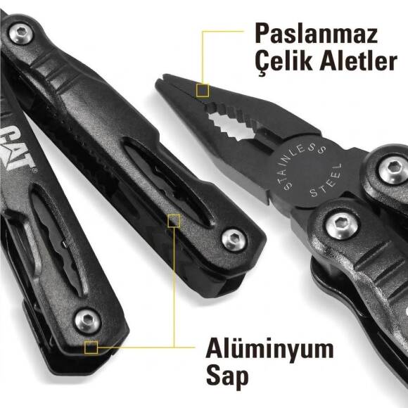 CAT DA980021 13 IN 1 Çok Fonksiyonlu Siyah Oksit Kaplamalı Profesyonel Pense Seti - 6