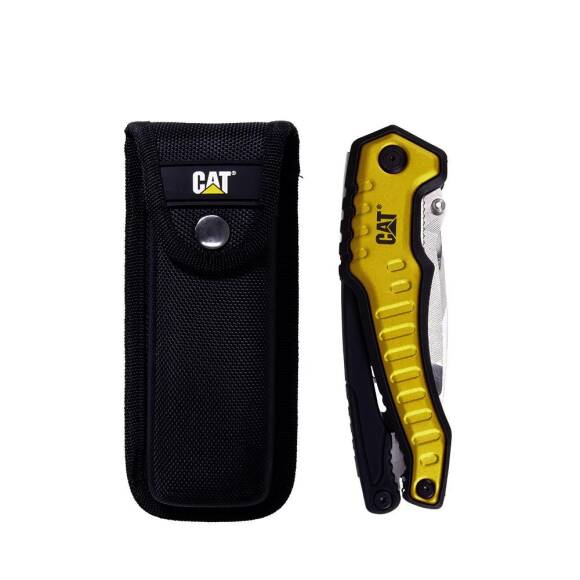 CAT DA980045 9 IN 1 Çok Fonksiyonlu Katlanabilir 27CM Paslanmaz Çelik Sarı Kamp Çakısı Bıçağı + Taşıma Kılıfı - 2