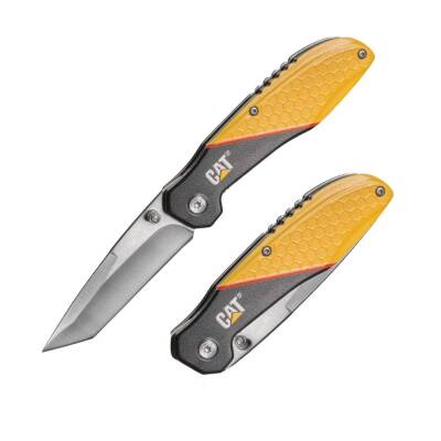 CAT DA980047 Kemer Askı Kancalı Katlanabilir 18CM Paslanmaz Çelik Kamp Çakısı - CAT