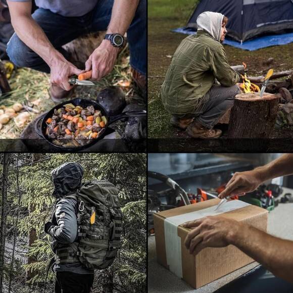 CAT DA980047 Kemer Askı Kancalı Katlanabilir 18CM Paslanmaz Çelik Kamp Çakısı - 6