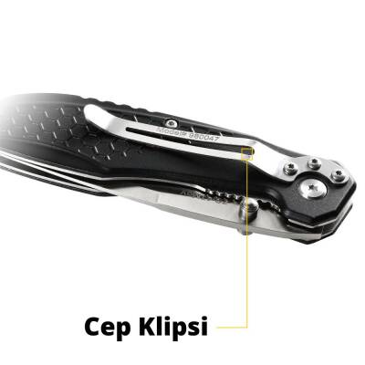 CAT DA980047 Kemer Askı Kancalı Katlanabilir 18CM Paslanmaz Çelik Kamp Çakısı - 10