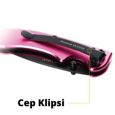 CAT DA980060 Kemer Askı Kancalı Katlanabilir 15CM Paslanmaz Çelik Pembe Kamp Çakısı - 9