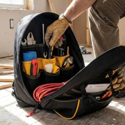 CAT DA980203 17'' Tek Bölmeli Ağır Hizmet Bez Alet Sırt Takım Çantası - 7