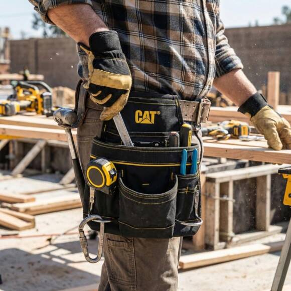 CAT DA980567 Çift Askı Kancalı Ağır Hizmet Bel Alet Çantası - 5
