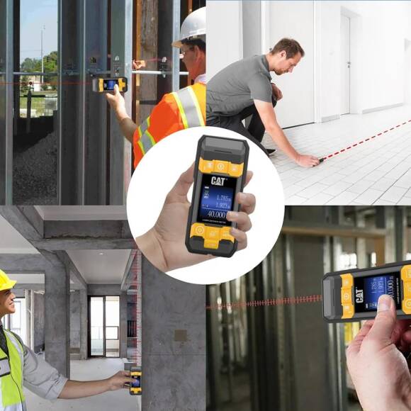 CAT DA980621 3.7Volt Li-Po 3’ü 1 Arada 40M Lazer Metre +Hizalama +Metal/Ahşap/Voltaj Dedektörü - 3