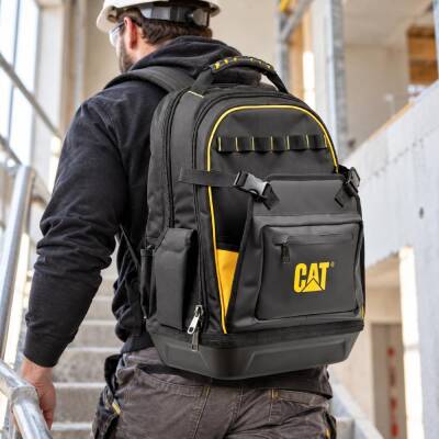CAT DA981023 20'' 2+1 Bölmeli PVC Tabanlı Ağır Hizmet Bez Alet Sırt Takım Çantası - 6
