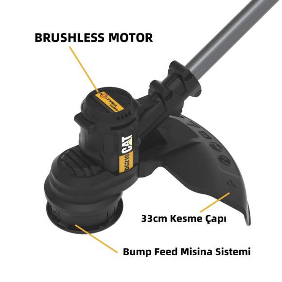 CAT DG210 18Volt 4.0Ah. Li-ion 33cm Tek Akülü Profesyonel Misinalı Çim ve Kenar Kesme - 2