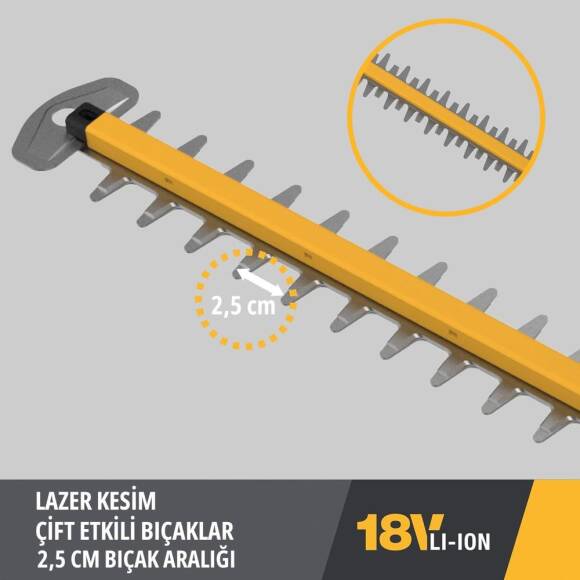 CAT DG220 18Volt 4.0Ah Li-ion Tek Akülü Kömürsüz 61CM Profesyonel Çit Budama - 10