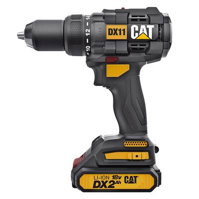 CAT DX11 18Volt/2.0Ah Li-ion Çift Akülü Kömürsüz Profesyonel Şarjlı Matkap - Cat (1)