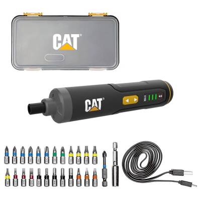 CAT DX1110 3.6Volt/1.5Ah. Li-ion Akıllı Şarjlı Tornavida + 26 adet Bits Uç - Cat
