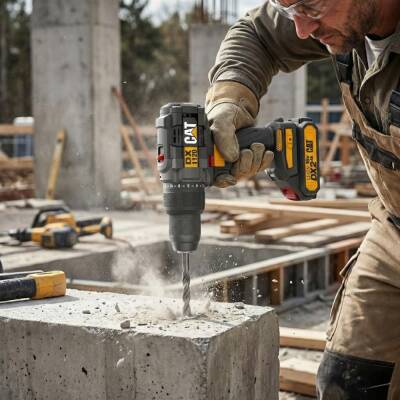 CAT DX1120 18Volt/2.0Ah Li-ion Çift Akülü Kömürsüz Profesyonel Şarjlı Darbeli Matkap + DA01902 45 Parça Vidalama Uç Seti - 3