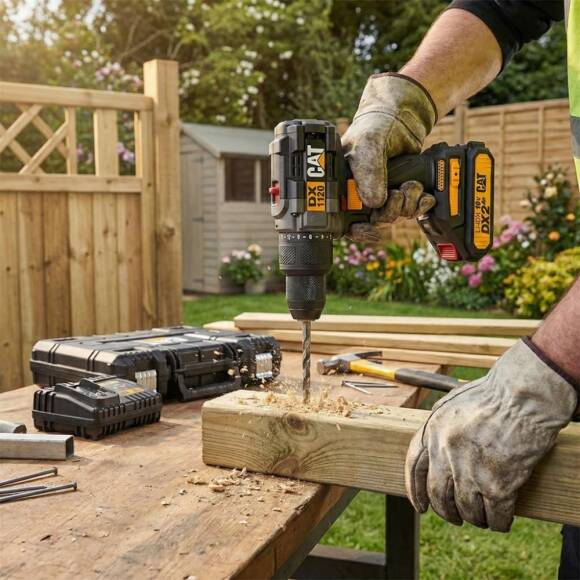 CAT DX1120 18Volt/2.0Ah Li-ion Çift Akülü Kömürsüz Profesyonel Şarjlı Darbeli Matkap + DA01902 45 Parça Vidalama Uç Seti - 4