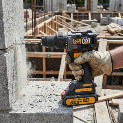 CAT DX1120 18Volt/2.0Ah Li-ion Çift Akülü Kömürsüz Profesyonel Şarjlı Darbeli Matkap + DA01902 45 Parça Vidalama Uç Seti - 5