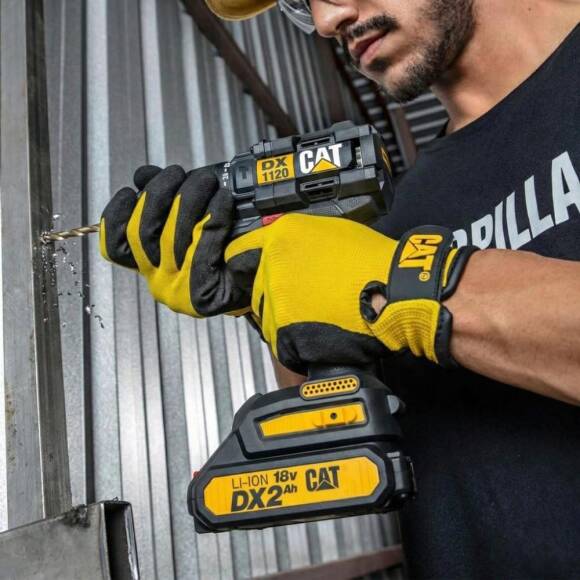 CAT DX1120 18Volt/2.0Ah Li-ion Çift Akülü Kömürsüz Profesyonel Şarjlı Darbeli Matkap + DA01902 45 Parça Vidalama Uç Seti - 10